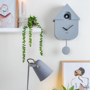 Klok Karlsson Modern Cuckoo Mouse Grey 23 x 40 cm