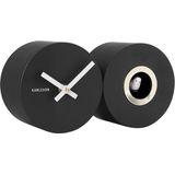 Wall clock Duo Cuckoo matt black