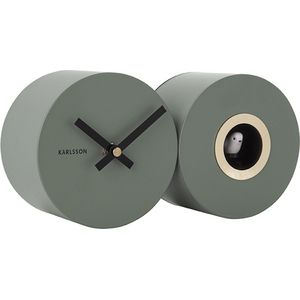 Wall clock Duo Cuckoo matt jungle green
