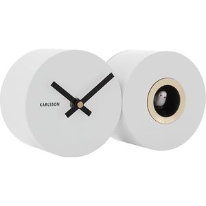 Wall clock Duo Cuckoo matt white