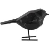 Present Time Ornament Bird - Marmerprint Zwart - 7,5x17x13,5cm - Modern