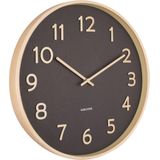 Wall clock Pure wood grain black