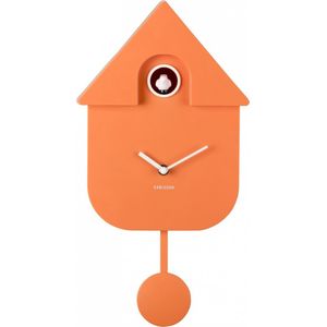 Karlsson Klok Modern Cuckoo - Kunststof - Oranje - 22x41x9 cm (BxHxD) - Koekoeksklok - Orange