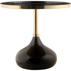 LEITMOTIV - Bijzettafel - Zwart - Goudkleurig - Ijzer en Glazuur
