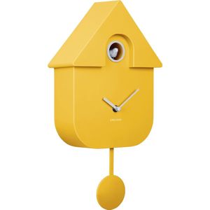 Karlsson Klok Modern Cuckoo - Kunststof - Geel - 22x41x9 cm (BxHxD) - Koekoeksklok - Bright Yellow