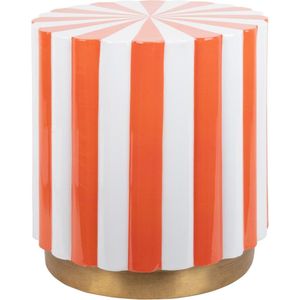 Leitmotiv Poef Candy Swirl - Oranje - Ø40cm - Modern