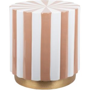Leitmotiv Poef Candy Swirl - Bruin - Ø40cm - Modern