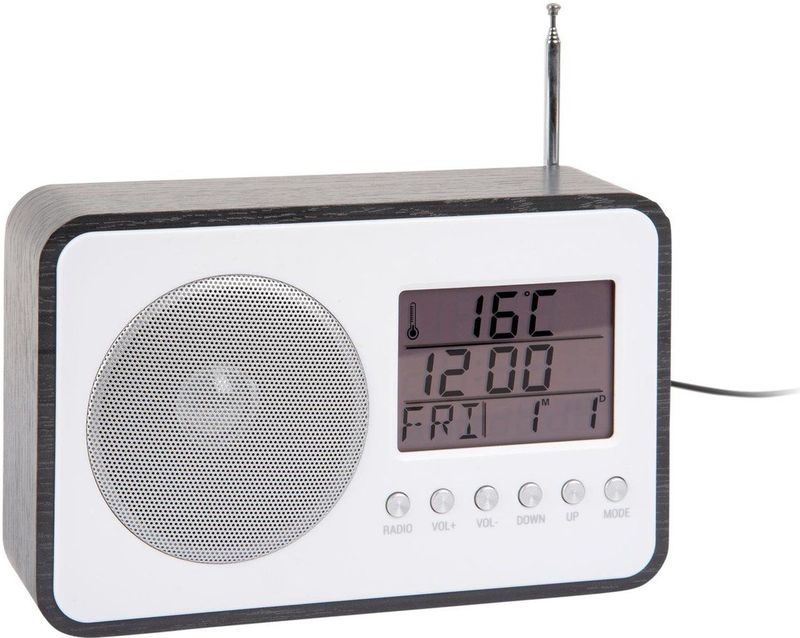 Karlsson - Wekker FM Radio - Zwart - MDF - Compact Design