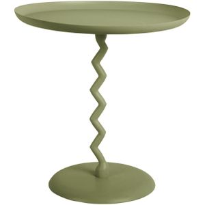 Leitmotiv - Zig Zag - Bijzettafel - Legergroen - Ø40cm - IJzer