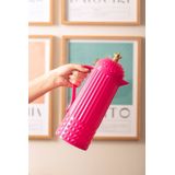 Present Time - Crown - Thermoskan - Helderroze - Ø12cm - Polypropyleen