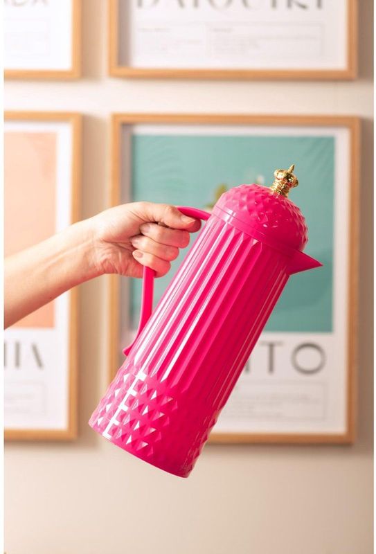 Present Time - Crown - Thermoskan - Helderroze - Ø12cm - Polypropyleen