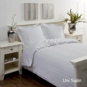 Dekbedovertrek Papillon Uni Wit Satijn-240 x 200 / 220 cm | Lits-Jumeaux