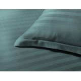 Papillon Uni Satijn Streep - dekbedovertrek - tweepersoons - 200 x 200/220 - Donkergroen