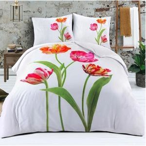 Papillon Tulip Dekbedovertrek - Eenpersoons - 140x200/220 cm - Wit