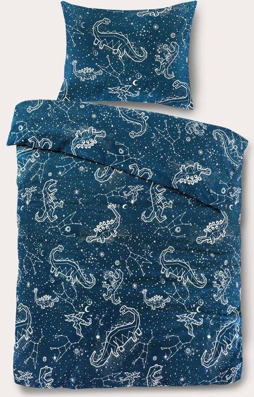 NOUS - Dekbedovertrek - Katoen - Dino - 1 Persoons - 140x200 cm