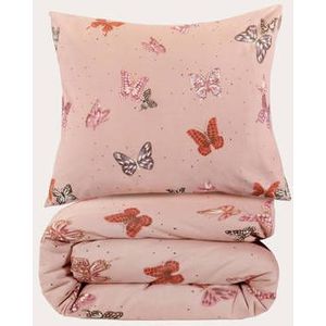 W - Dekbedovertrek - 1 Persoons - 140x200 cm - Butterfly - Polyester-Katoen