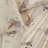 W - Unicorn - Dekbedovertrek - Multicolor - Katoen-Polyester - Peuter