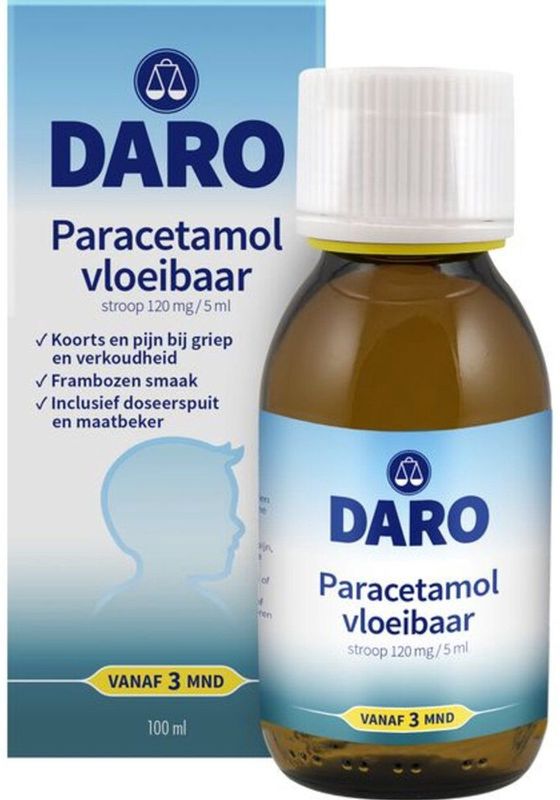Daro - Vloeibare Paracetamol - Frambozensmaak - 100 ml