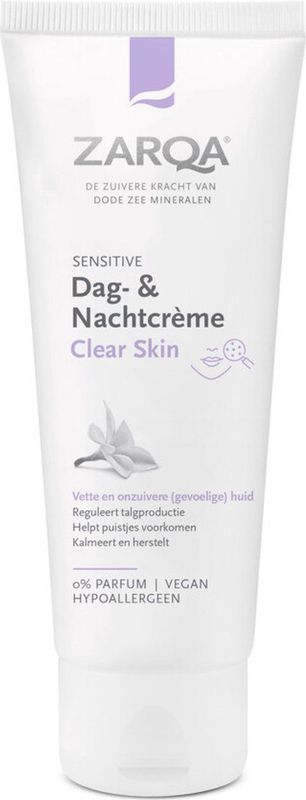 ZARQA Dag- en Nachtcrème Clear Skin - 75 ml - Reguleert Talgproductie