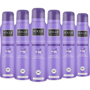 6x Vogue Reve Exotique Parfum Deodorant 150 ml