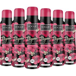 Vogue Elegance Parfum Deodorant Voordeelverpakking 6 x 150 ml