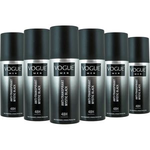 6x Vogue Anti-Transpirant Mystic Black 150 ml