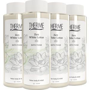 4x Therme Relaxing Bath Foam Zen White Lotus 500 ml