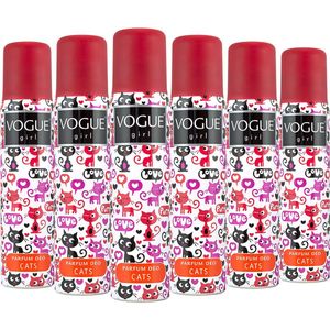 6x Vogue Girl Parfum Deodorant Cats 100 ml