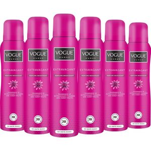 6x Vogue Extravagant Parfum Deodorant 150 ml