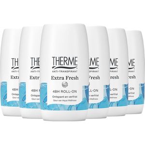 6x Therme Anti-Transpirant Extra Fresh 48H Roll-On Deodorant 60 ml