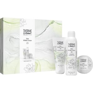 Therme Zen White Lotus Foaming Shower Gel + Shower Scrub + Body Butter Geschenkset