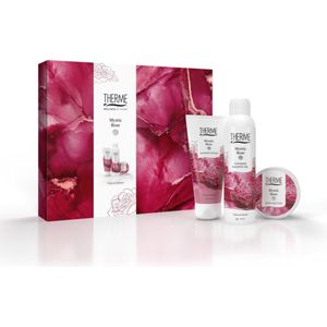 Therme Mystic Rose Foaming Shower Gel + Shower Scrub + Body Butter Geschenkset