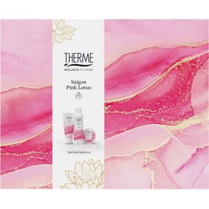 Therme Saigon Pink Lotus Foaming Shower Gel + Shower Scrub + Body Butter Geschenkset