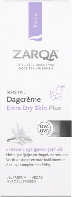 Zarqa - Dagcrème Extra Dry Skin Plus - Gezichtscrème - SPF15 - Vegan