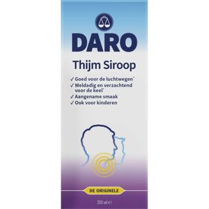 Daro - Thijmsiroop - 200 ml - Origineel - Goed voor de Luchtwegen
