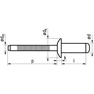 Masterfix Blindklinknagel 4,8x10mm RVS - 500 stuks