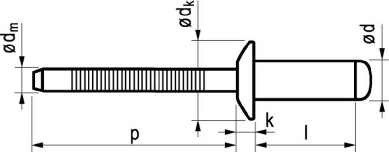 Masterfix - Blindklinknagel - RVS - 4,8x16mm - Per 500 Stuks