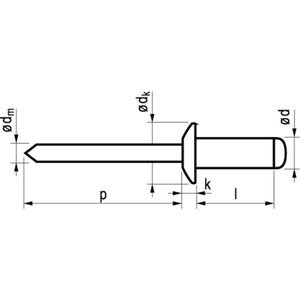 Popnagel Alu/Stl 1031 5X12Mm 500