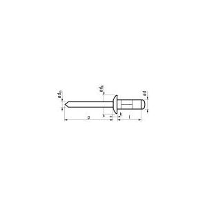 Masterfix blindklinknagel 3.0x12mm - platbolkop (Per 500 stuks)