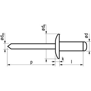 Masterfix blindklinknagel 4,8x18mm aluminium (Per 250 stuks)
