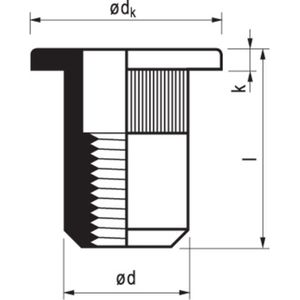M6X16,0 Flachkopf-Rundschlüssel aus Aluminium offen - (250 Stück)