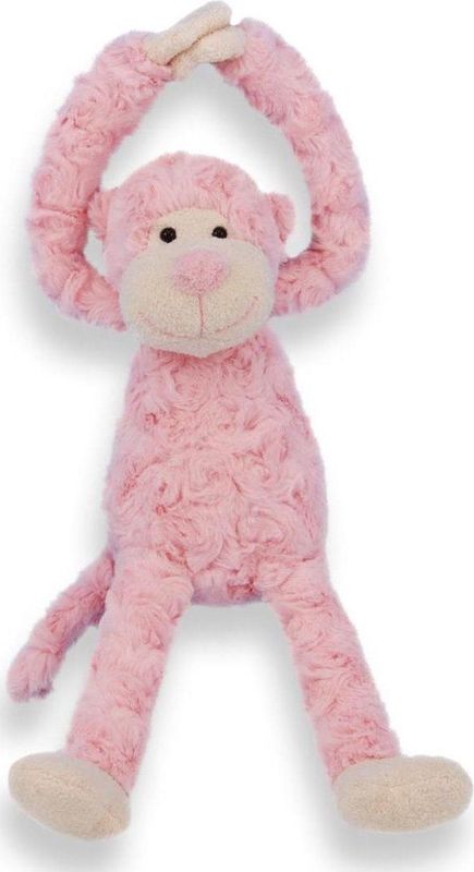 Slingeraap - knuffel - roze - cadeau baby - cadeau kind - Sint cadeau - Kerst cadeau