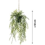 Emerald Kunstplant hangend in pot bamboe 50 cm