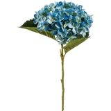 Emerald Kunstbloem hortensia tak - Annabelle - 52 cm - blauw - Kunst zijdebloem - Hydrangea