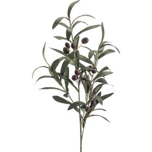 Emerald Kunstbloem Olijf tak - 75 cm - groen - olijfboom losse steel - Kunst zijdebloemen