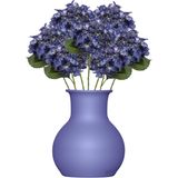 Emerald Kunstbloem hortensia tak - 50 cm - donker blauw - kunst zijdebloem - Hydrangea - decoratie