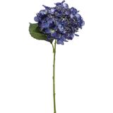 Emerald Kunstbloem hortensia tak - 50 cm - donker blauw - kunst zijdebloem - Hydrangea - decoratie