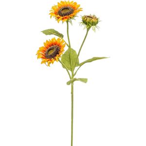 Kunstbloem Zonnebloem - 85 cm - geel - losse tak - kunst zijdebloem - Sunflower - decoratie