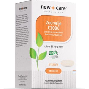 New Care Zuurvrije vitamine C1000- gebufferd - 60 tabletten - NZVT - vegetarisch