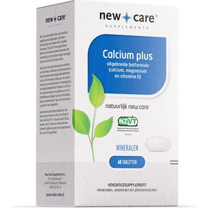 New Care Calcium plus - voor de botten - magnesium, vitamine D - 60 tabletten - NZVT - vegetarisch